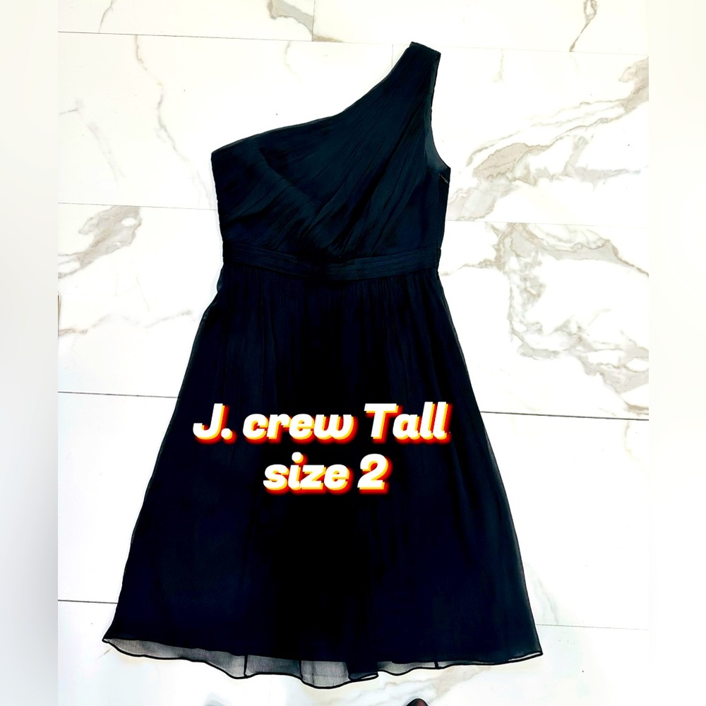 J. Crew Tall size 2 lovely black one shoulder dress✨🤍